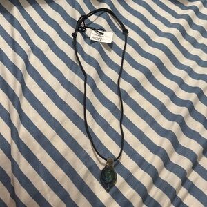 Chic Black and Blue Swirl Pendant Necklace